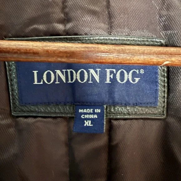 Vintage London Fog Leather Harrington Bomber Jacket XL Burnt Brown - Picture 7 of 10